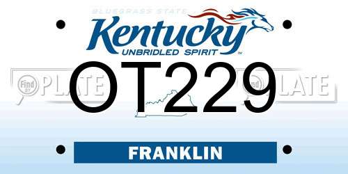 OT229 Kentucky License Plate