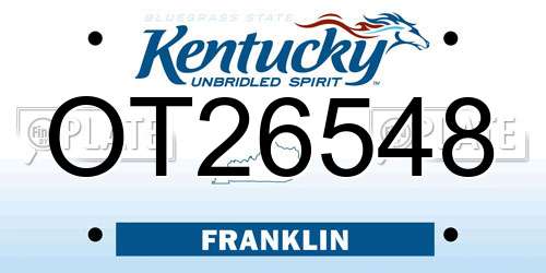 OT26548 Kentucky License Plate
