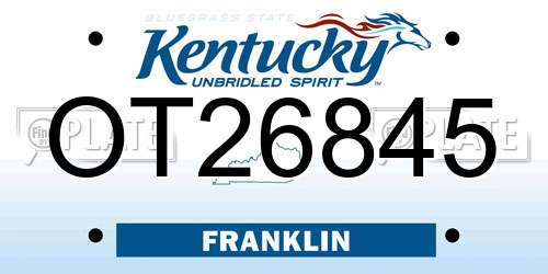 OT26845 Kentucky License Plate