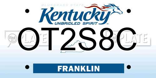 OT2S8C Kentucky License Plate