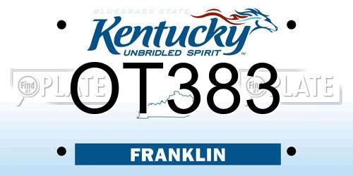 OT383 Kentucky License Plate
