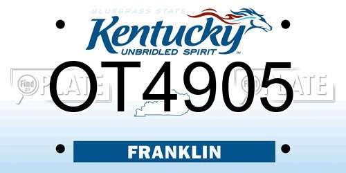 OT4905 Kentucky License Plate