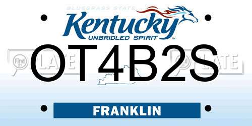 OT4B2S Kentucky License Plate