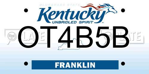 OT4B5B Kentucky License Plate