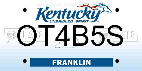 OT4B5S Kentucky License Plate