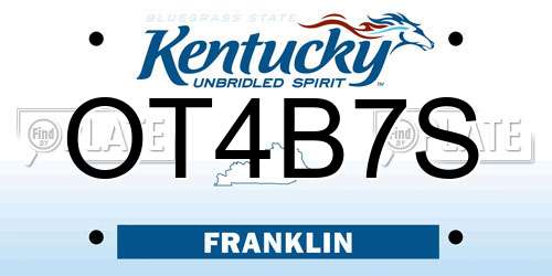 OT4B7S Kentucky License Plate