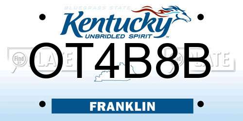 OT4B8B Kentucky License Plate