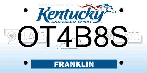 OT4B8S Kentucky License Plate