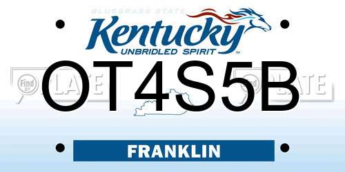 OT4S5B Kentucky License Plate