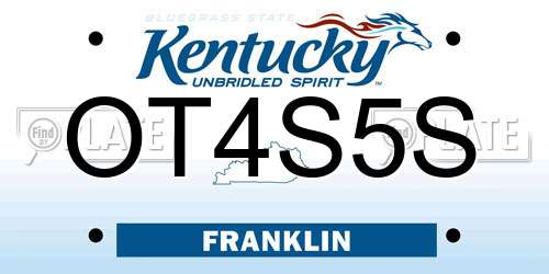 OT4S5S Kentucky License Plate