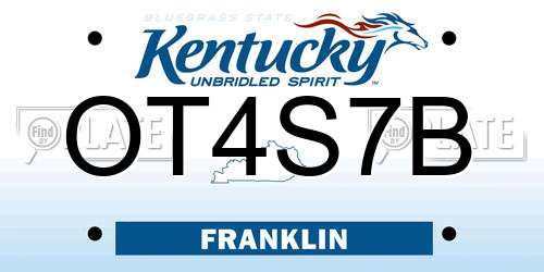 OT4S7B Kentucky License Plate