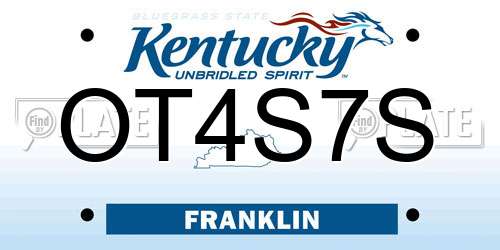OT4S7S Kentucky License Plate