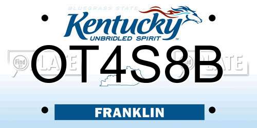 OT4S8B Kentucky License Plate