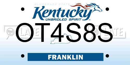 OT4S8S Kentucky License Plate