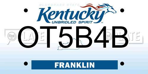 OT5B4B Kentucky License Plate
