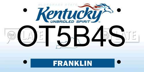 OT5B4S Kentucky License Plate