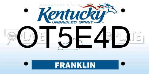 OT5E4D Kentucky License Plate