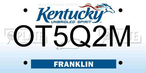 OT5Q2M Kentucky License Plate
