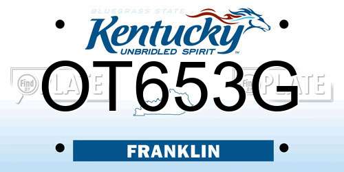 OT653G Kentucky License Plate