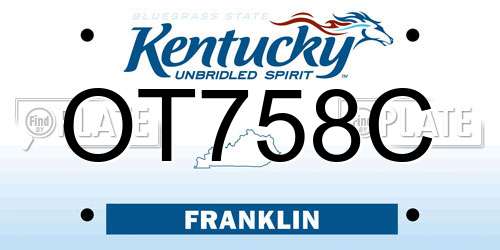 OT758C Kentucky License Plate