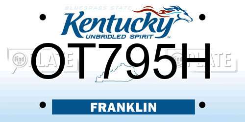 OT795H Kentucky License Plate