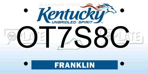 OT7S8C Kentucky License Plate