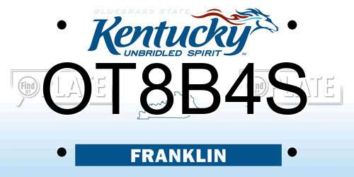 OT8B4S Kentucky License Plate