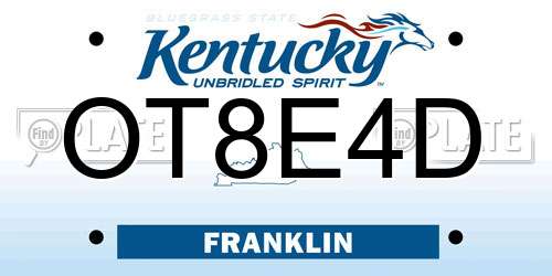 OT8E4D Kentucky License Plate