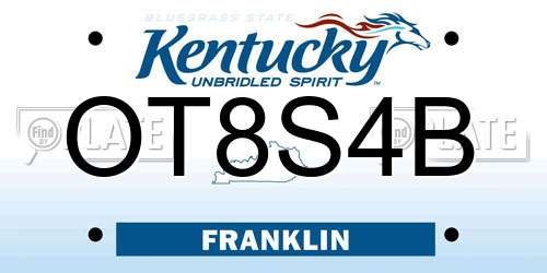 OT8S4B Kentucky License Plate