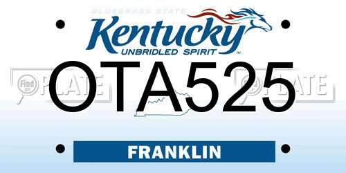 OTA525 Kentucky License Plate