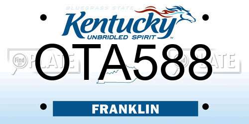 OTA588 Kentucky License Plate
