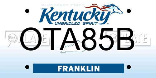 OTA85B Kentucky License Plate