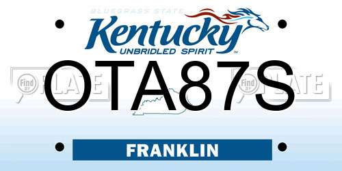 OTA87S Kentucky License Plate