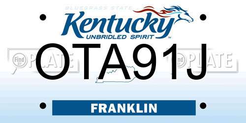 OTA91J Kentucky License Plate