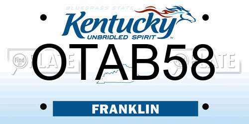 OTAB58 Kentucky License Plate
