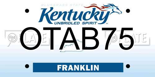 OTAB75 Kentucky License Plate