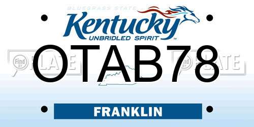 OTAB78 Kentucky License Plate