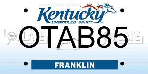 OTAB85 Kentucky License Plate