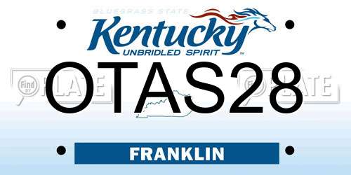 OTAS28 Kentucky License Plate