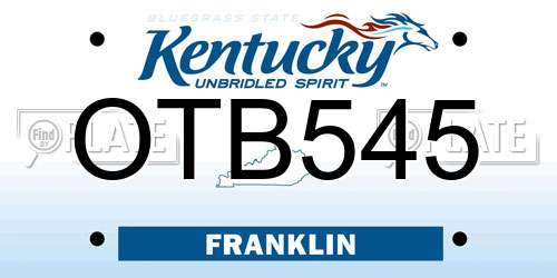 OTB545 Kentucky License Plate