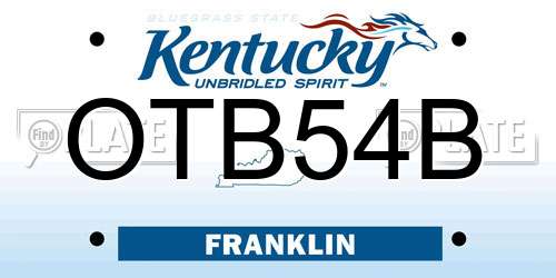 OTB54B Kentucky License Plate