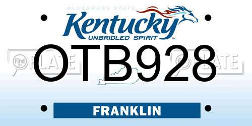 OTB928 Kentucky License Plate