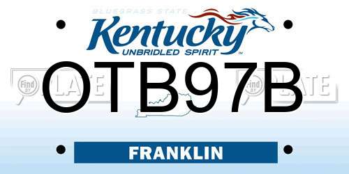 OTB97B Kentucky License Plate