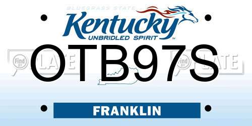 OTB97S Kentucky License Plate