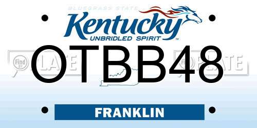OTBB48 Kentucky License Plate