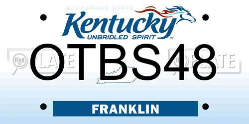 OTBS48 Kentucky License Plate