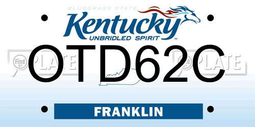 OTD62C Kentucky License Plate
