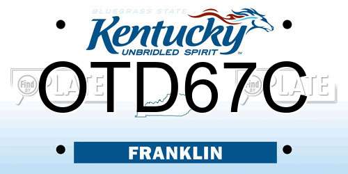 OTD67C Kentucky License Plate