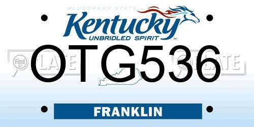 OTG536 Kentucky License Plate
