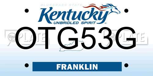 OTG53G Kentucky License Plate